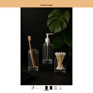3 Piece Bathroom Accessories - Clear Acrylic Bathroom Set